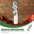 thumbnail image 2 of FONDOTIN 2Pcs Silver Poinsettia Flower Stems Lint Material Christmas Atmosphere Enhancement Picks 19X4.7in, 2 of 8