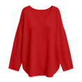 thumbnail image 4 of ZDNIXIAN Womens Tops Blouse ,Long Sleeve Loose Knit Top, Side Slit Casual Pullover, Solid Color Drop Shoulder Relaxed Fit Knitted Shirt, 4 of 4