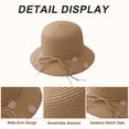 thumbnail image 3 of Conjunto de sombrero y bolso de paja para niñas, sombreros de fiesta de té para niñas, bolsos, gorras de vestir, bolsas, regalo para cumpleaños, verano, viajes en la playa, 3 of 5