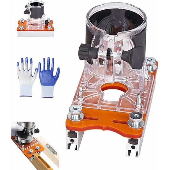 Invisible Fastening Nut Slotting Base, 2-in-1 Router Base Plate with Adjustable Guide for Precision Mortise & Tenon Joinery