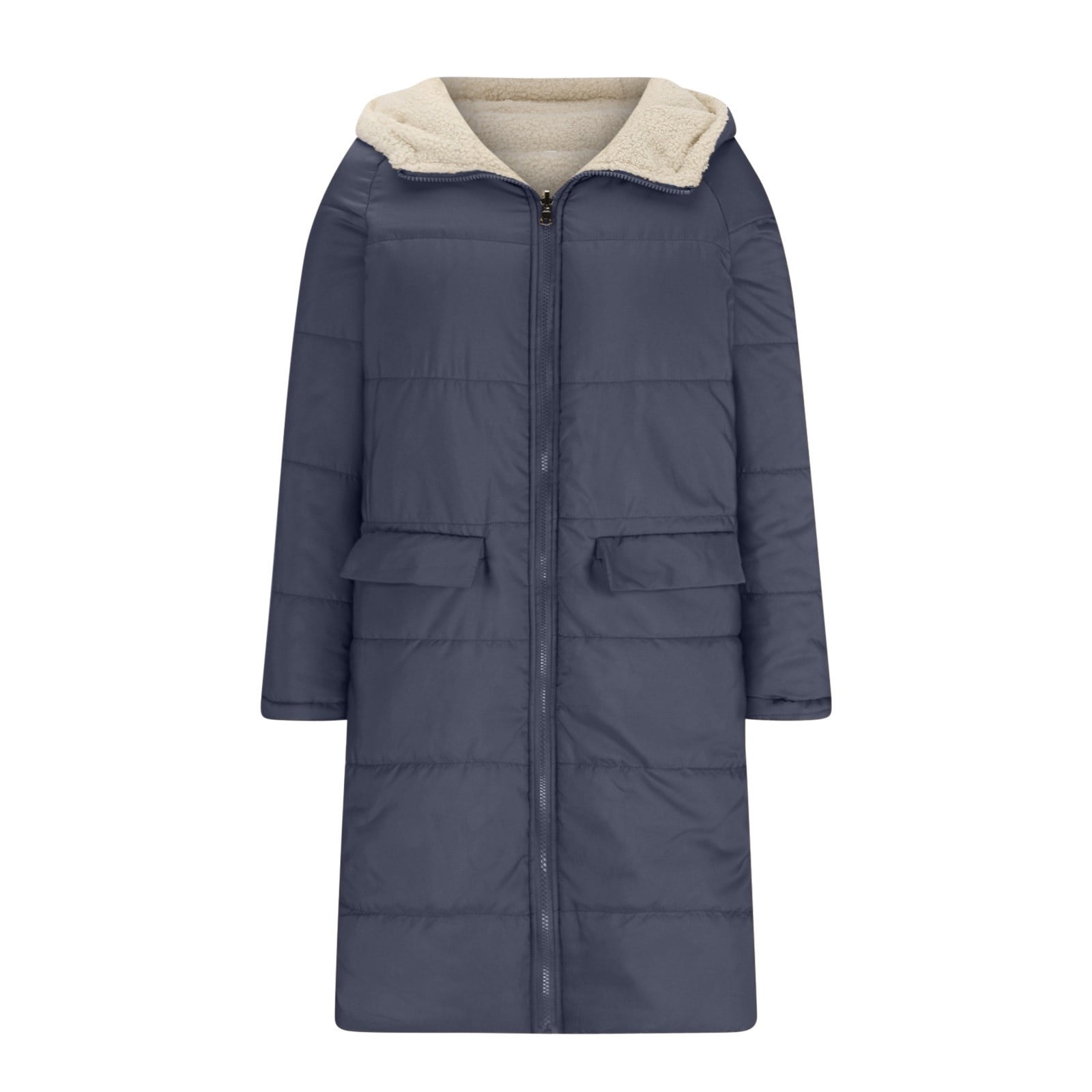 Zpanxa Reversible Long Winter Coat for Women 100% Cotton Double