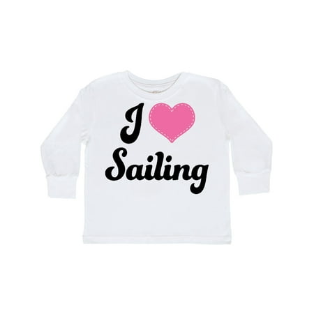

Inktastic I Love Sailing Gift Toddler Toddler Girl Long Sleeve T-Shirt