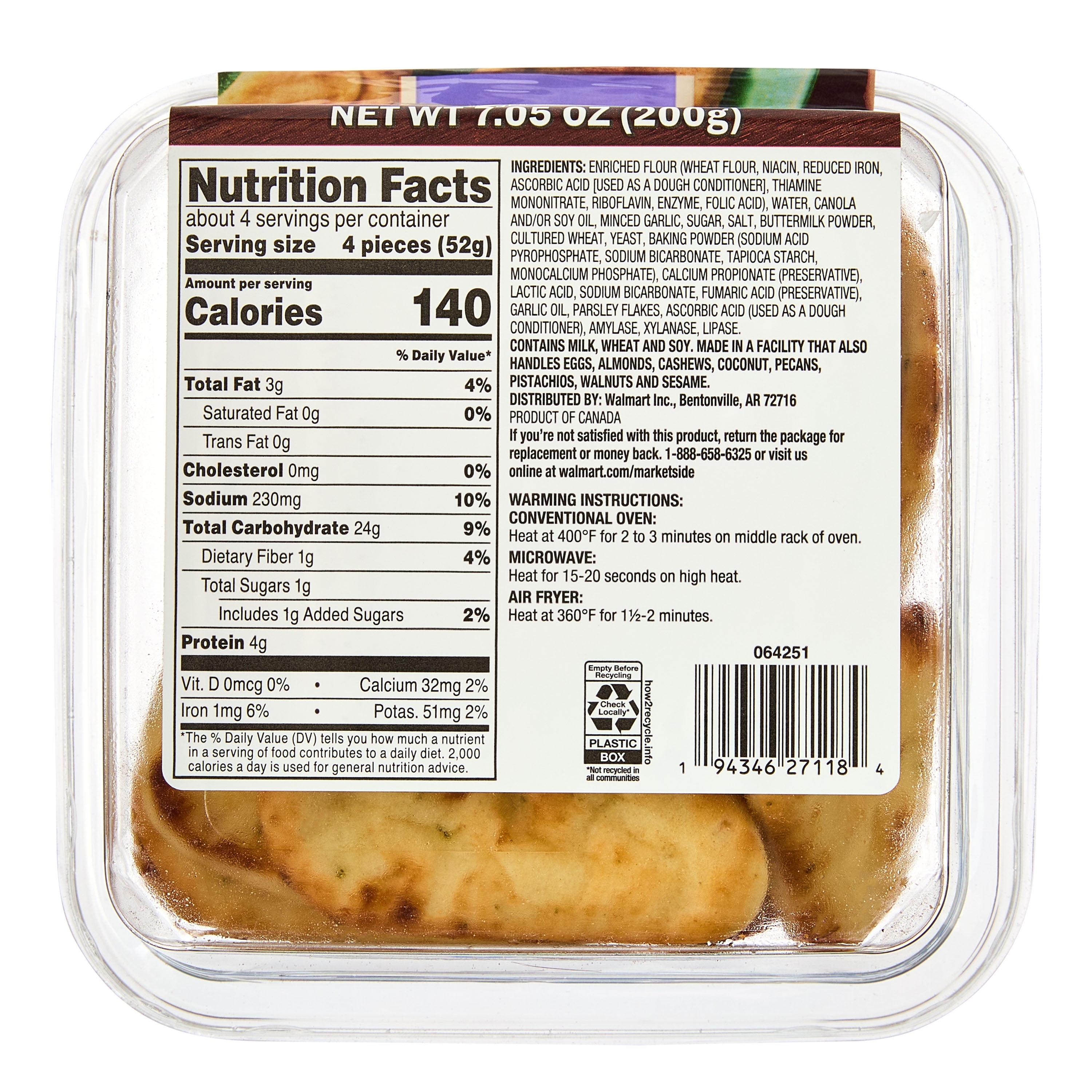 Marketside Tandoori Style Garlic Naan Bites, 7.05 oz, 15 Count