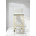thumbnail image 2 of Pangea Home Dexter 30" Faux Leather & Polished Steel Bar Stool in White/Gold, 2 of 8