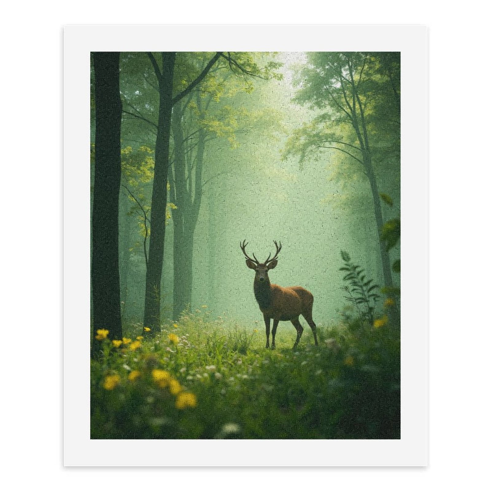 Paint by Numbers Kit for Adults, Deer In Sunlit Forest Clearing Paint by Numbers, Easy Paint by Numbers Kit for Adults Beginner, DIY Adult Paint by Number Kits on Canvas, Home Decor