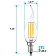 thumbnail image 2 of Luxrite 7W Candelabra LED Light Bulbs 100 Watt Equivalent 4000K Cool White 800 Lumens CA11 Dimmable Damp Rated E12 6-Pack, 2 of 7