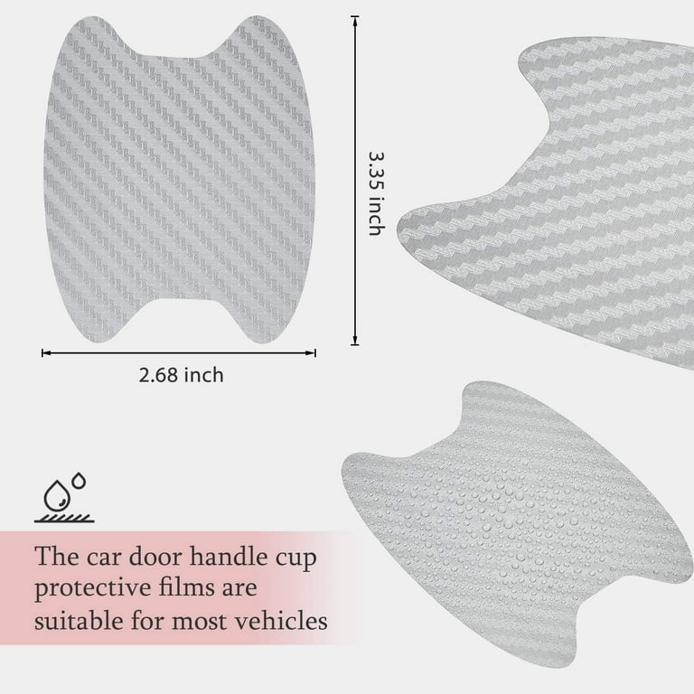 16pcs Carbon Fiber Texture Car Door Handle Paint Scratch