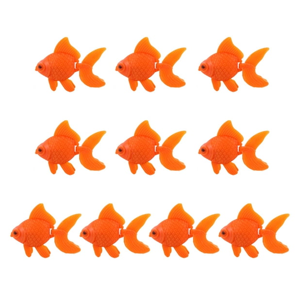 Pixnor 10 Pcs Artificial Goldfish Durable Floating Tropical Fish Model Artificial Gold Fish Fake Goldfish For Aquarium