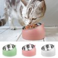 thumbnail image 5 of Cuenco para gatos, cuenco para comida para mascotas, cuenco inclinado de acero inoxidable para gatos, cuenco para perros pequeños, juego de cuencos de acero inoxidable para gatos de 400 ml,, 5 of 5