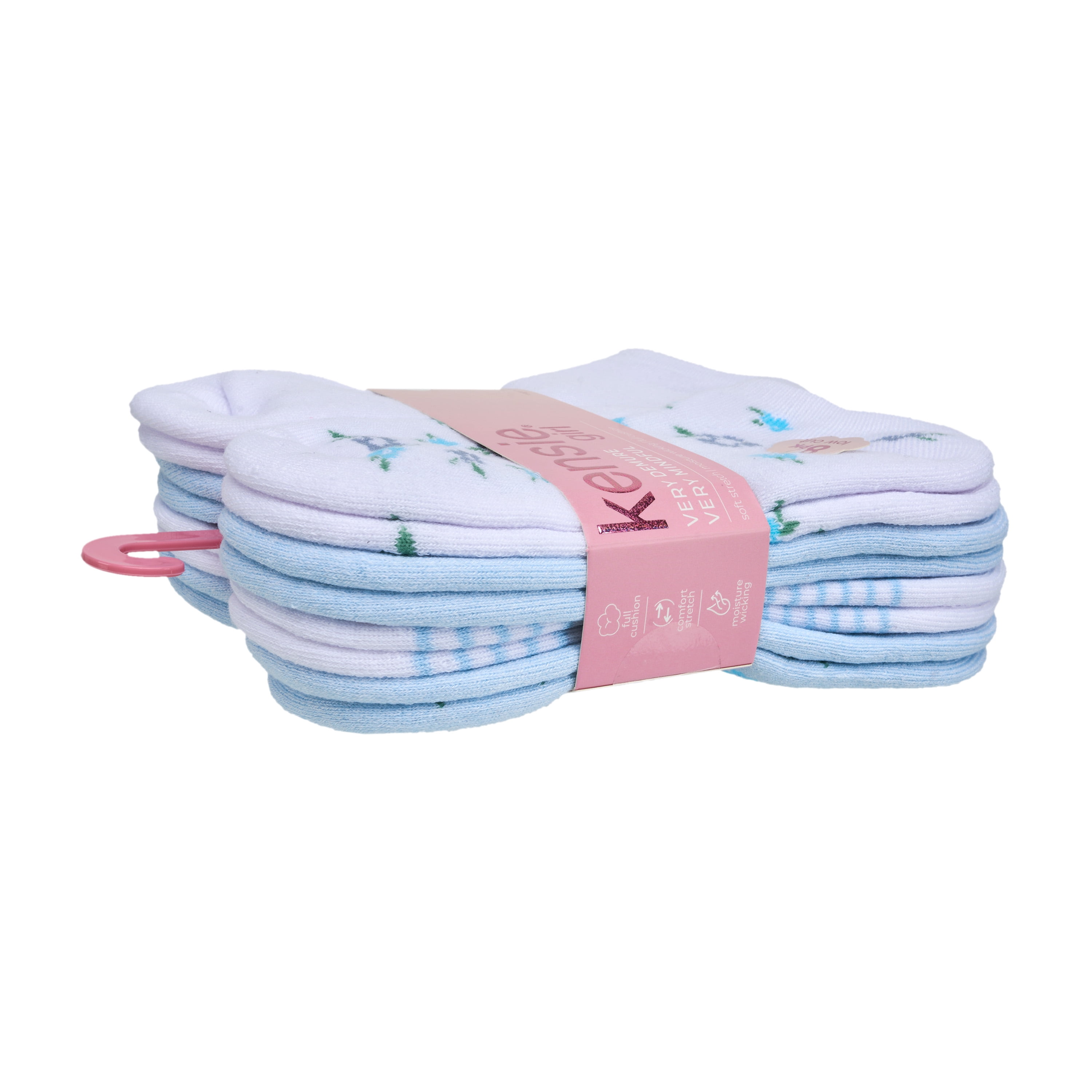 Kensie Girls Full Cushion Low Cut Kids Socks (8-pack) – Flower