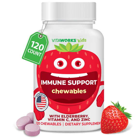 Elderberry, Zinc, Vitamin C, Immune Support for Kids Chewables