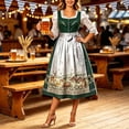 thumbnail image 4 of Women's German Dirndl Dress Costumes for Oktoberfest Carnival 3/4 Sleeve Square Neck Lace Dresses Multicolor 6 L, 4 of 5
