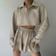 thumbnail image 1 of Trajes De Verano De 2 Piezas Conjunto de pantalones con parte superior de cami para mujer con cordón en la cintura con capucha Top pantalón corto Daily Oufifit Cgtredaw Caqui M para Mujer, 1 of 9