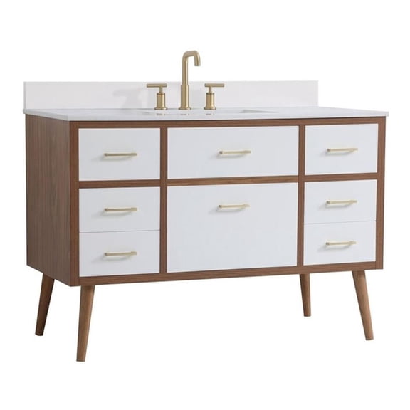 48 inch bathroom Vanity in White with Backsplash