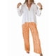 thumbnail image 1 of Conjunto de Dos Piezas para Mujer, con Estampado Geométrico, Pantalones de Cintura Alta y Camisa Sencilla. Color Naranja XXXL, 1 of 7