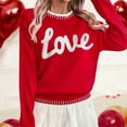 thumbnail image 3 of Erwazi Women Valentine's Day Love Letter Sweaters Oversize Pullover Valentine Crew Neck Outfits Tops, 3 of 8