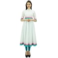 thumbnail image 1 of Bimba Kurta Longue Évasée en Coton pour Femmes, Robe Kurti Anarkali avec Pompon, 1 of 2