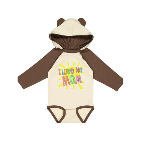 

Inktastic I Love my Mom- sun and rainbow letters Gift Baby Boy or Baby Girl Long Sleeve Bodysuit
