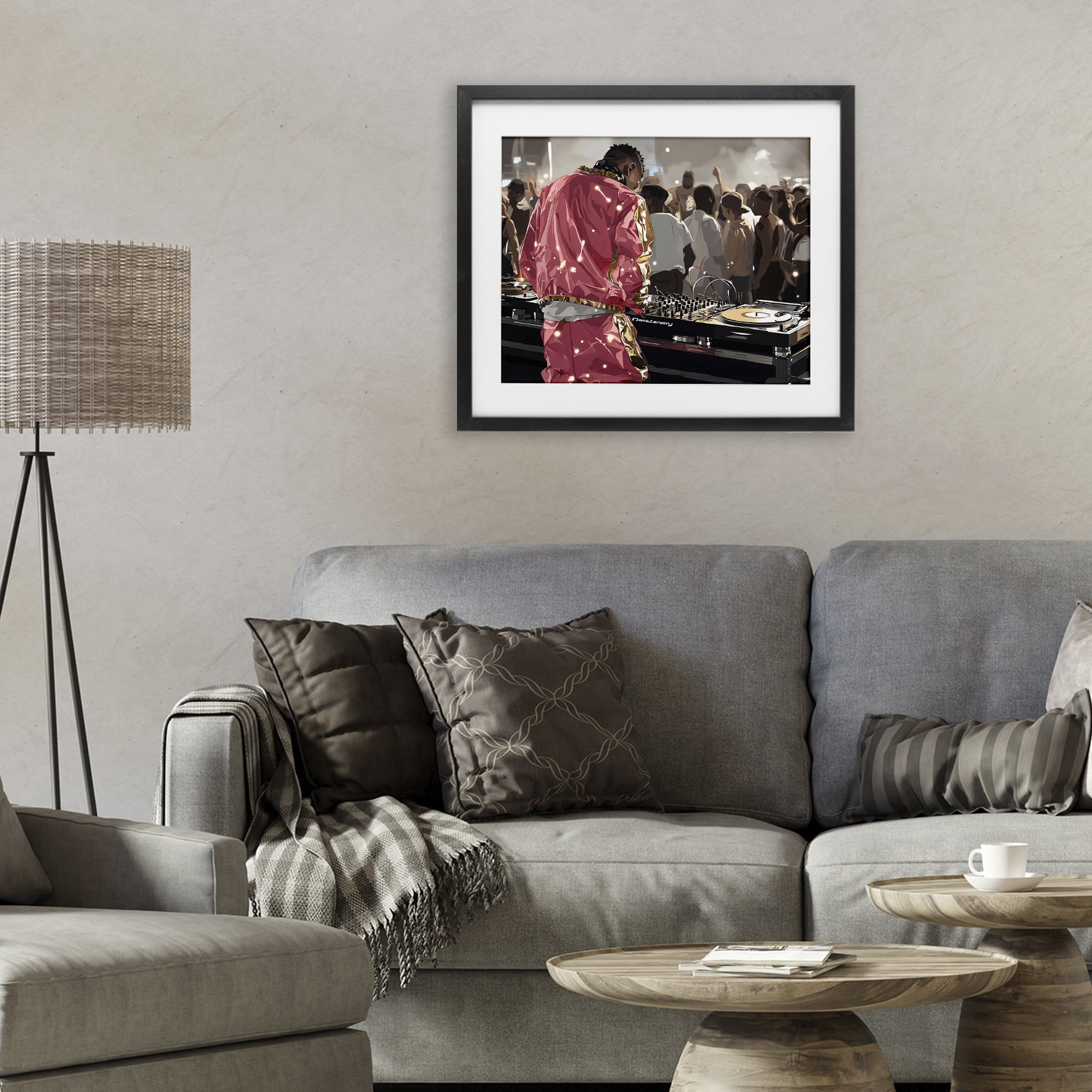 Stupell Industries DJ Performance At Nightclub Black Framed Print Under Glass, design by Franklyn Gregory