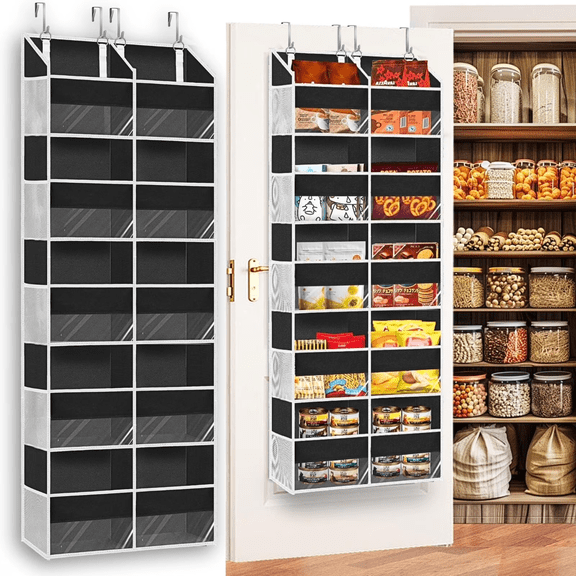 Heavy Duty Over the Door Organizer 5 Tiers, Extra Large Behind Door Storage of 10 Pockets, 100 lbs Weight Capacity Over Door Organizer, Door Hanging Organizer for Closet, Diaper Organizer,Gray