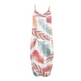 thumbnail image 4 of Lenago Robes d'Invité de Mariage Grande Taille pour Femmes Mode Été Sexy Bretelles Taille Mi-Haute Col en V Sans Manches Imprimé Slim Fête Plage Longue Robe Été Plage Robes en Solde, 4 of 5