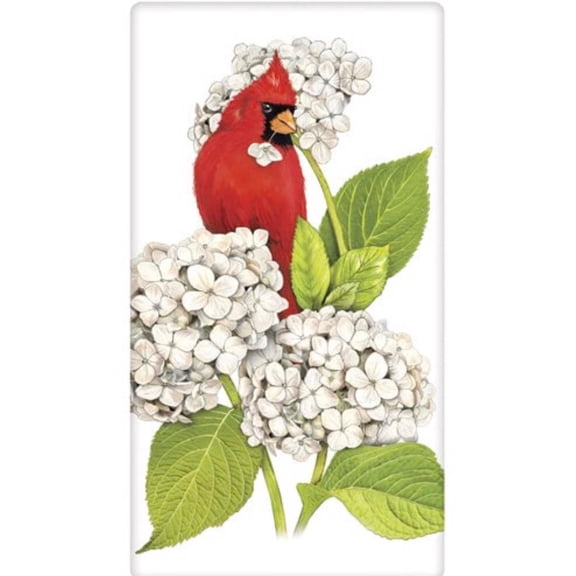 Flour Sack Kitchen Dish Towel Cardinal Hydrangea Mary Lake - Thompson