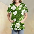 thumbnail image 4 of SAATLERI Womens Scrub Tops Plus Size Scrubs Stretchy Soft Nursing Shirts Cute Floral Printed Nursing Top with Pockets, 4 of 4