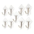 thumbnail image 4 of Hyper Tough Medium Removable Hinged Hooks, Plastic Clear Hooks for Hanging Keys, with 3 Adhesive Strips, 1 lb Capacity, White, 9 Pc, 4 of 7
