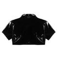 thumbnail image 6 of Men Sexy Leather Shirt, Glossy PVC Leather, Plus Size 3XL, Short Casual Shirt for Male, 6 of 6