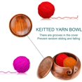 thumbnail image 5 of Wooden Yarn Bow, Dia 6inch Knitting Yarn Storage Holder Organizer Basket with Lid & 2 Hole Portable Handmade Craft Crochet Kit Organizer Perfect for Mothers Day Christmas Gift, 5 of 5