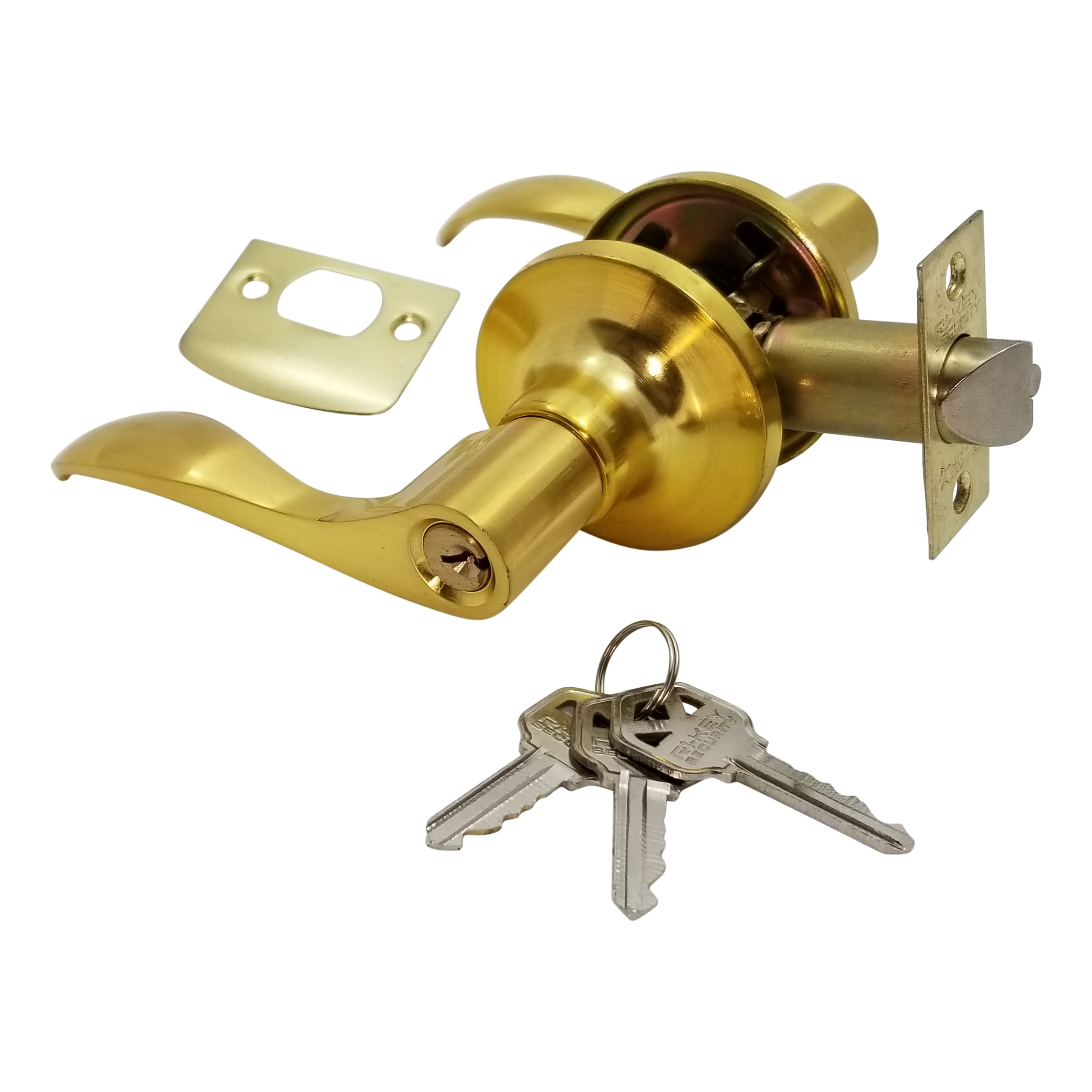 RIKEY SECURITY Lever Door Lock Entry Keyed Cylinder Wave Handle 3