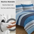 thumbnail image 6 of Mainstays 7-Piece Reversible Bed-in-a-Bag Set, Full, Blue Stripe, 6 of 13