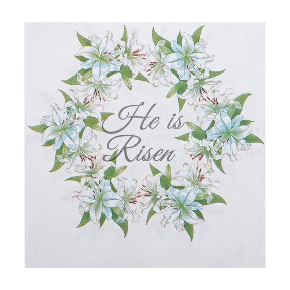 XIA0LE 20 Pcs He Is Risen Easter Napkins Disposable Easter Paper Napkins For Religious Dinner Party Decorations Supplies Spring Holiday Church Table Decorations