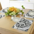 thumbnail image 4 of Ambesonne Sugar Skull Place Mats Set of 4, Mandala Spain, Standard Size, Black Pale Grey, 4 of 6