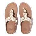 thumbnail image 4 of FitFlop Women's Fino Resin Hoop Leather Toe Post Wedge Sole Thong Sandals, 4 of 7