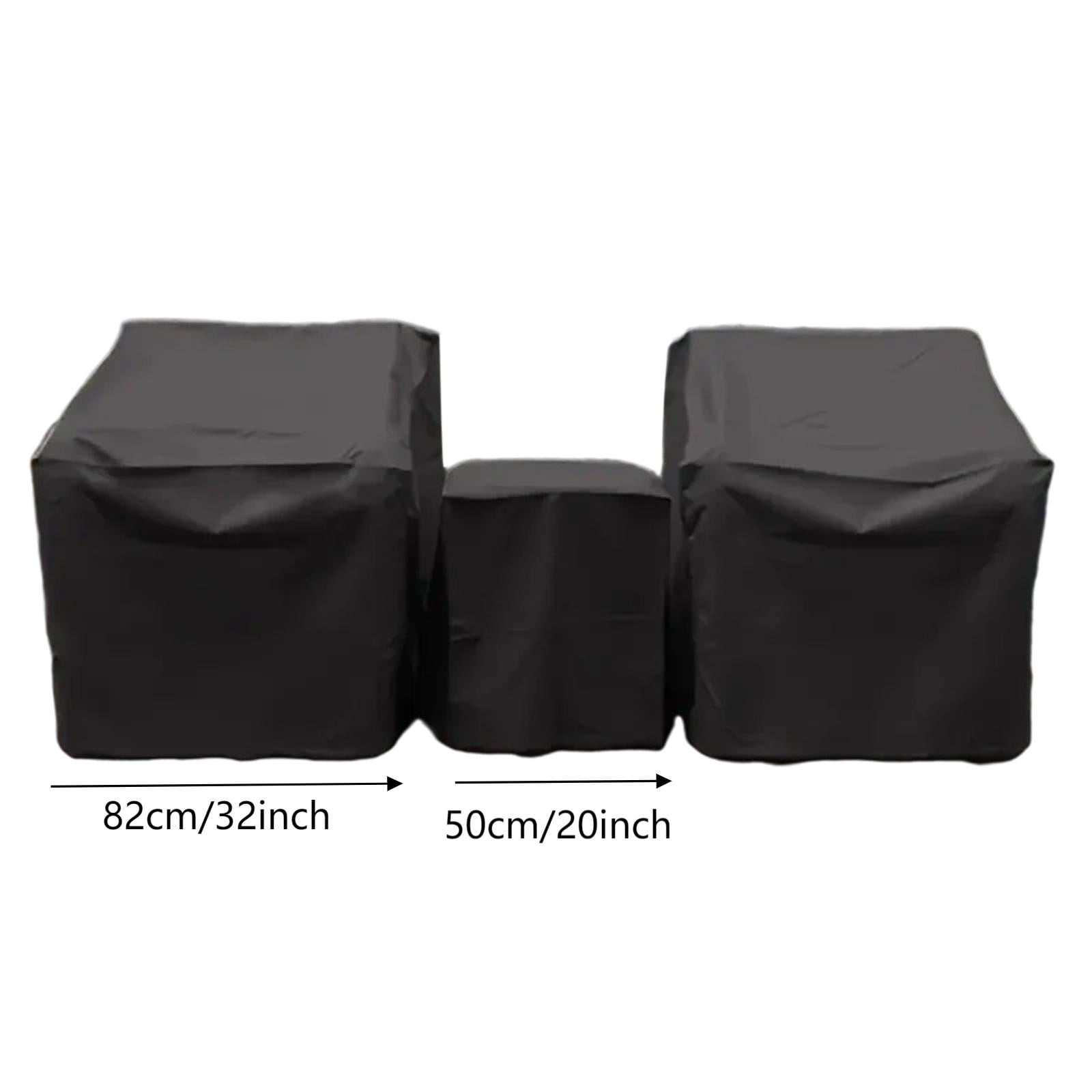 Waterproof Patio Furniture Covers for 3-Piece Set, Outdoor Furniture Covers UV Resistant for Bistro Set, 2 Chairs & Table Protection, Black