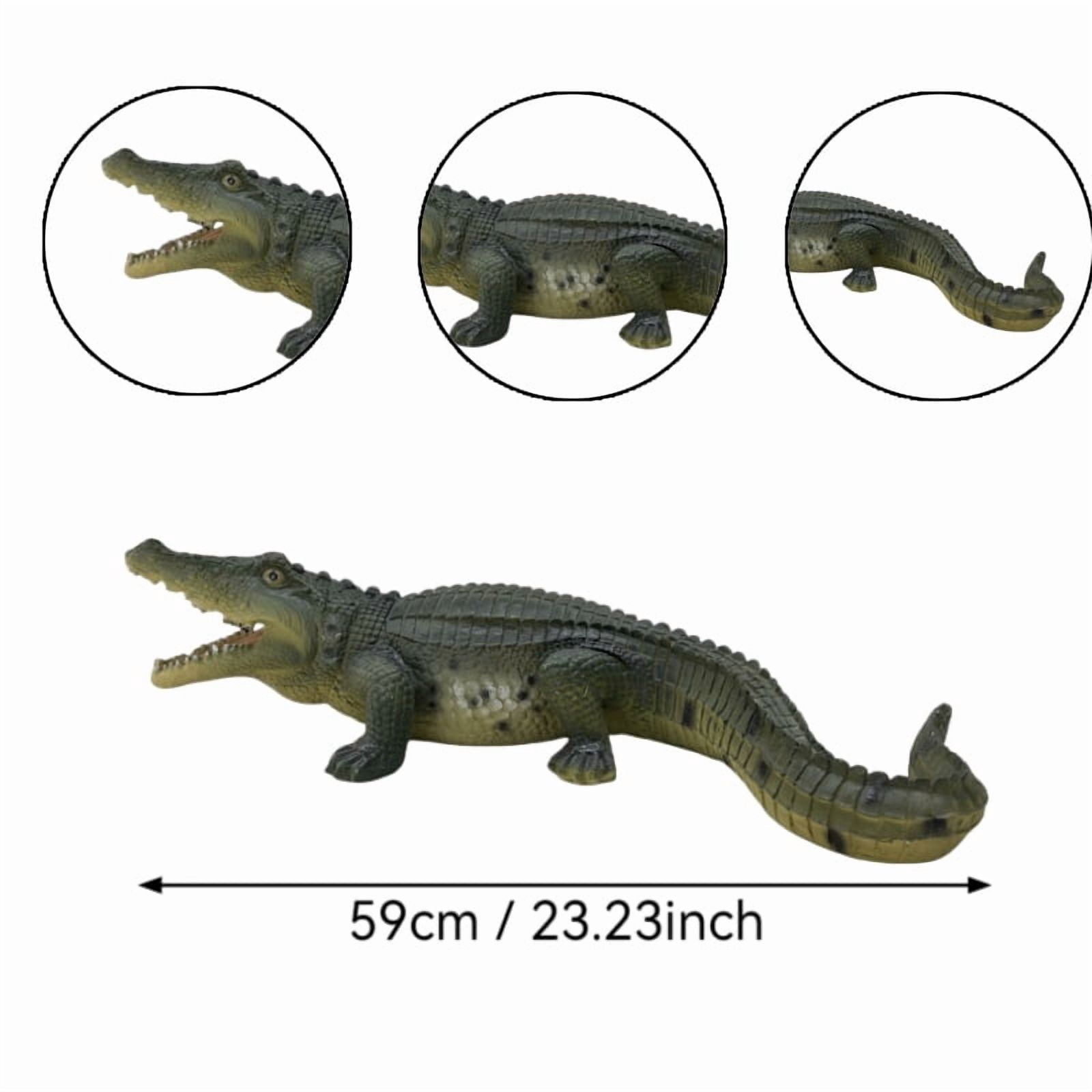 23" Simulated Crocodile Garden Statue,Resin Animal Ornament,Creative Indoor & Outdoor Decor for Garden,Porch,Pond & Backyard,Green