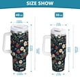 thumbnail image 6 of Yayeee 30oz Stainless Steel Tumbler with Straw and Handle Double-Wall Insulated Travel Water Bottle, Floral Raspberry Pattern, 6 of 8