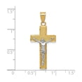 thumbnail image 3 of Real 10K Two Tone Gold Crucifix Cross Pendant Necklace with Jesus Figure for Men and Women Religious Solid Yellow and White Gold Spiritual Jewelry Devotional Faith Accessory, 3 of 5