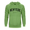 thumbnail image 2 of Men's & Women's Raglan Sleeve Pullover Hoodie with NEW YORK Print, Unisex Loose Fit Sweatshirt, Casual Streetwear for Christmas, Travel, and Weekend Outings,Green,4XL, 2 of 5