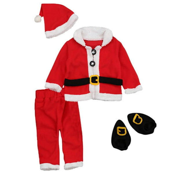 0 24 meses bebe Navidad 4 piezas Santa Claus Tops Pantalones sombrero traje Cosplay 12 18 meses perfke Disfraces de Papa Noel para Navidad Bodega Aurrera en linea
