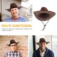 thumbnail image 3 of Raindrops Stylish Foldable Western Hat Western Cowboy Hat Cowgirl Hat Men Cowboy Sun Hat Foldable Classic Western Newsboy Cap Summer Wide Brim Roll Up Cowboy Hat, 3 of 8