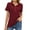 Wine Red, variant on ZHENWEI Womens Short Sleeve Polo T Shirts V Neck Button Down Blouse Loose Casual Collared Tunic Tops with Pocket