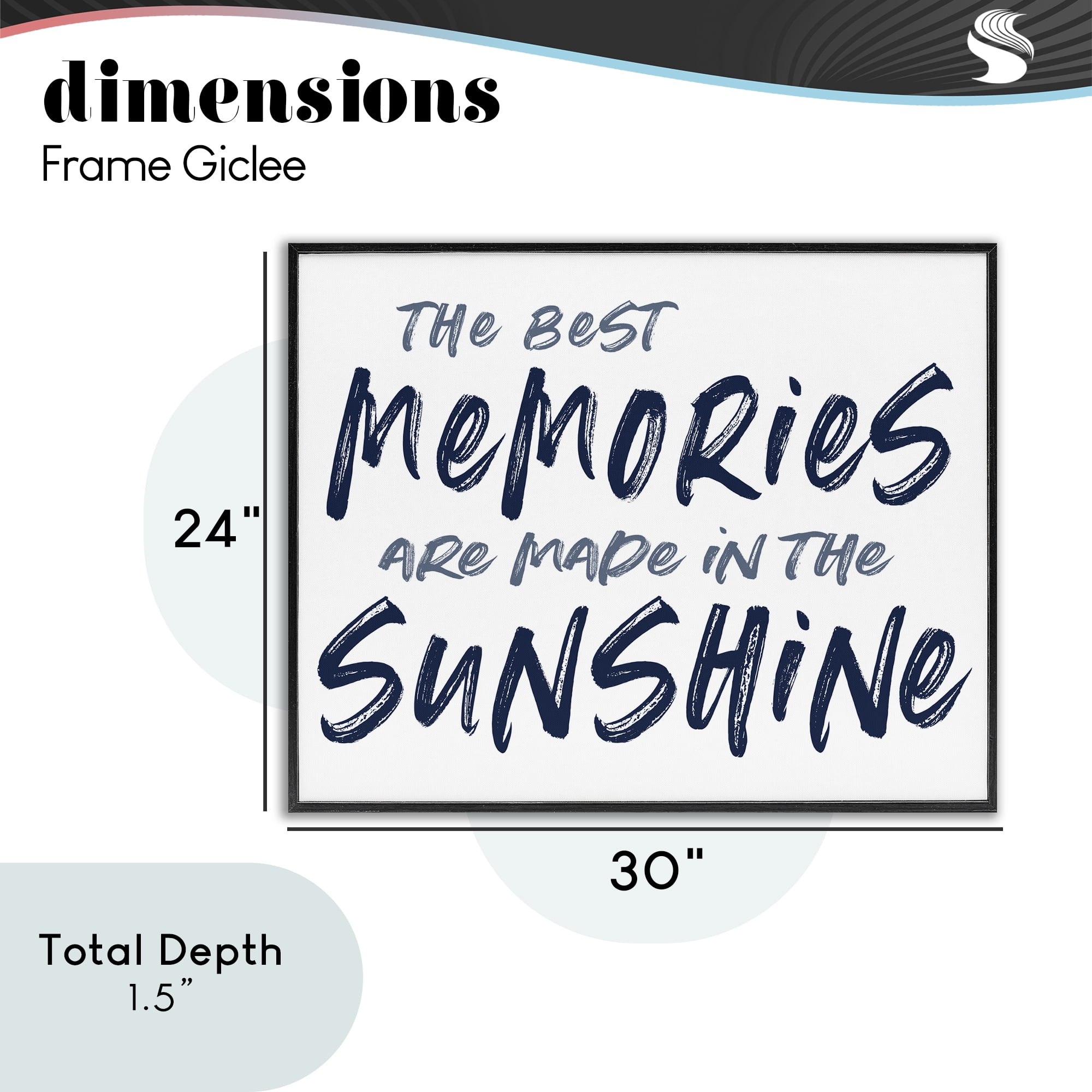 Memories Made In Sunshine Black Framed Giclee Art, design by Lettered and Lined