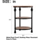 thumbnail image 2 of 3-Tier Redondo End Mesa Living Sala Accent Mesa con Estante de Almacenamiento Metálico y Industrial Madera cm de Profundidadesign Ideal as Cabecera Mesa o Night Soporte para Pequeño cm de..., 2 of 7