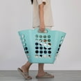 thumbnail image 3 of Flexible Plastic Laundry Basket - Square Storage Hamper with Side Handles for Easy Carrying - Versatile Organizer for Laundry, and Household Storage, Green 50 Litter, 3 of 6