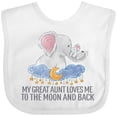 thumbnail image 3 of Inktastic My Great Aunt Loves Me to the Moon and Back Elephants Boys or Girls Baby Bib, 3 of 4