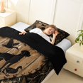 thumbnail image 3 of Homewish Rustic Farmhouse Cabin Twin Comforter Sets,Retro Dog Duck Bedding Set,Brown,Black Reversible,2 Pieces,1 Comforter and 1 Pillowcase, 3 of 7