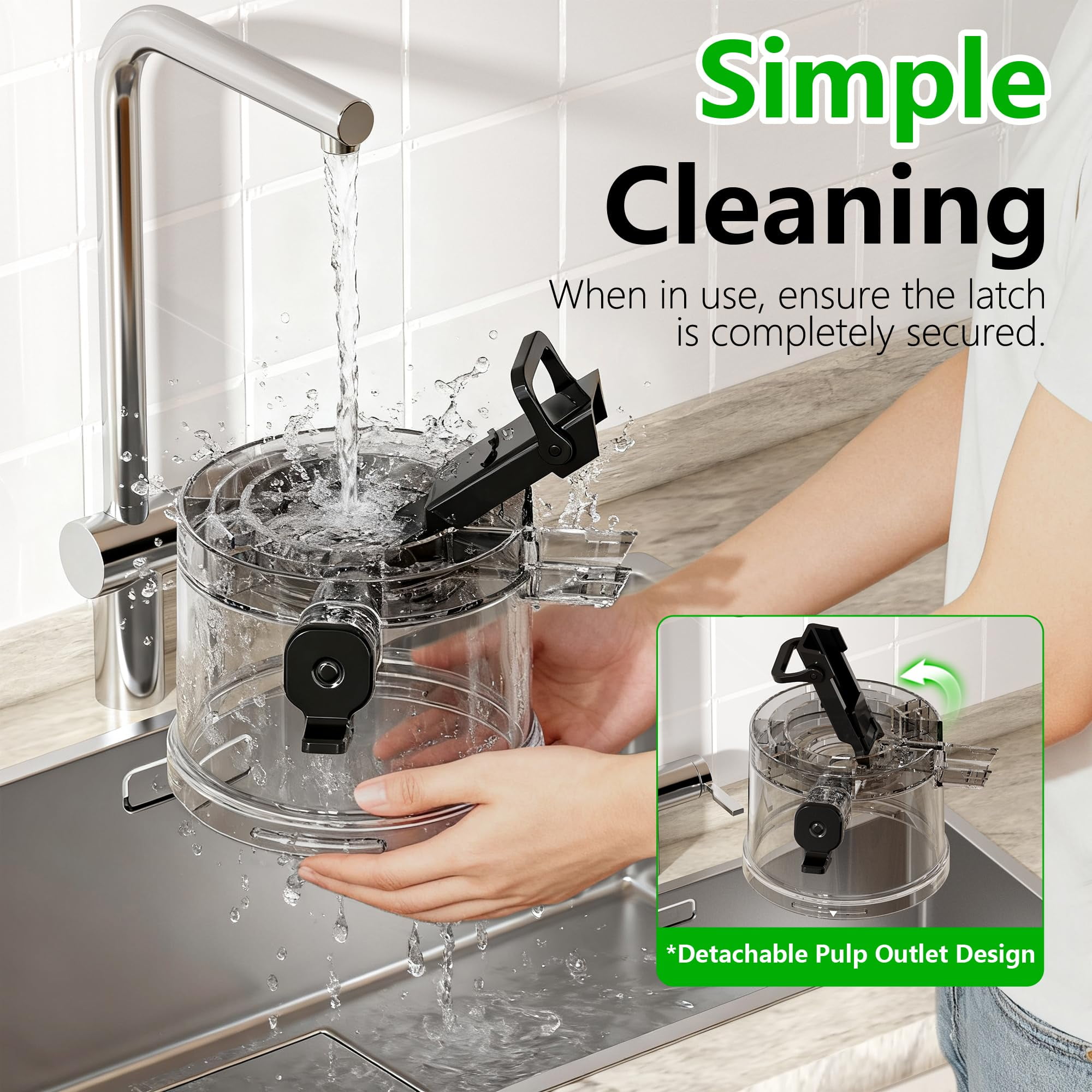 Cofiyard Cold Press Juicer, 6" Wide Feed Chute Slow Masticating Juicer Machine, Self Precut System, High Juice Yield, BPA-Free, Extra one Replace Juicer Strainer, Dark Gray