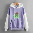 thumbnail image 1 of Puntoco Mujeres Moda Casual Estampado Cuello Redondo Suelto Manga Larga Tops Cortos Blusa Sin Capucha Sudaderas Puntoco Puntoco-770, 1 of 5